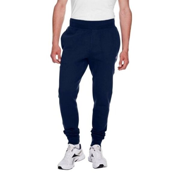 Champion Pants Men XS Navy Blue Cotton Blend Reverse Weave Joggers Athletic - Picture 1 of 10